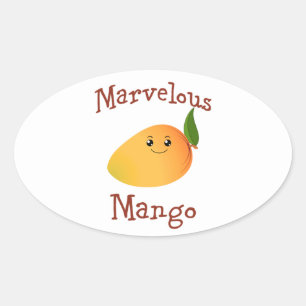 Marvelous Mango Ovaler Aufkleber