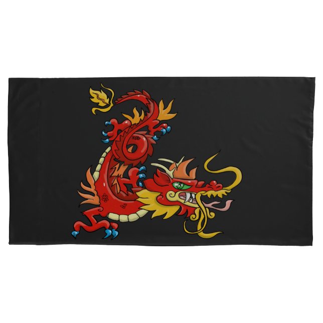 Marvelous Red Oriental Dragon Kissenbezug (Vorderseite)