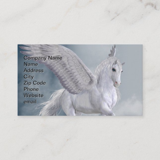 Marvelous White Pegasus Visitenkarte (Vorderseite)