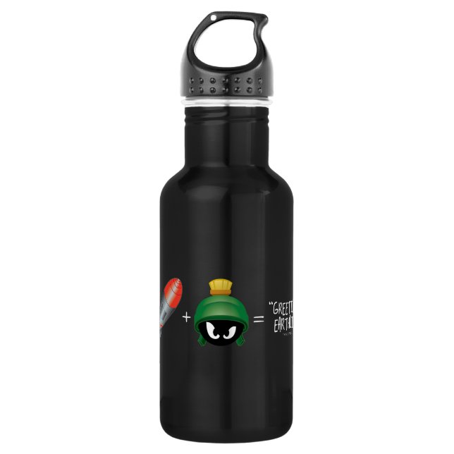 MARVIN DER MARTIAN™ Emoji-Gleichung Edelstahlflasche (Vorderseite)