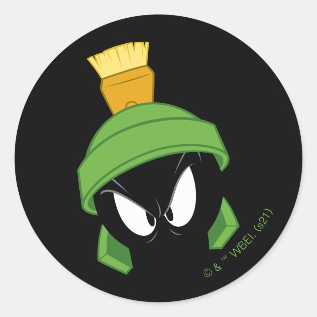 MARVIN DER MARTIAN™-Wutfront Runder Aufkleber (Vorderseite)
