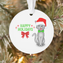 Marvin der Mathe-Katze Acryl-Weihnachtsbaumschmuck