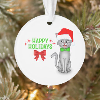 Marvin der Mathe-Katze Acryl-Weihnachtsbaumschmuck Ornament