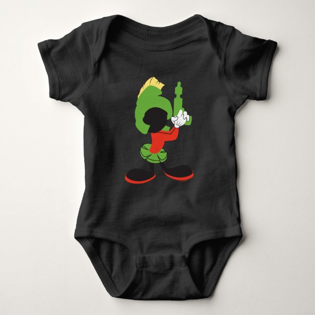 MARVIN DIE MARTIAN™-Silhouette mit Raygun Baby Strampler (Vorderseite)
