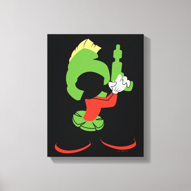 MARVIN DIE MARTIAN™-Silhouette mit Raygun Leinwanddruck (Vorderseite)