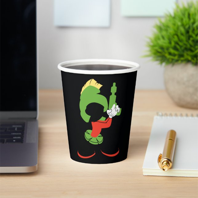 MARVIN DIE MARTIAN™-Silhouette mit Raygun Pappbecher (InSitu)