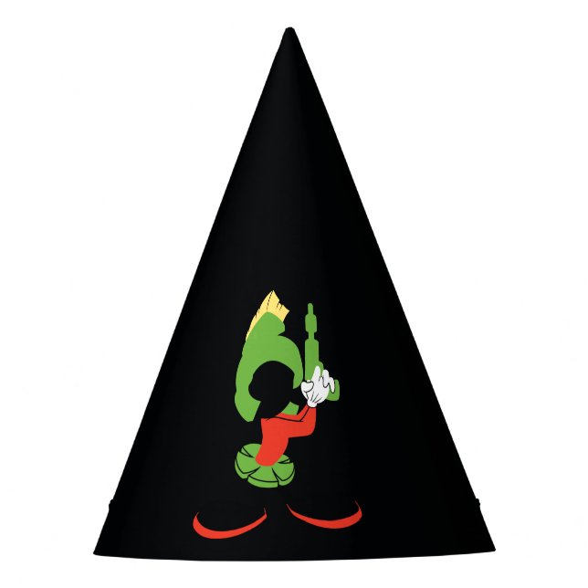 MARVIN DIE MARTIAN™-Silhouette mit Raygun Partyhütchen (Vorderseite)