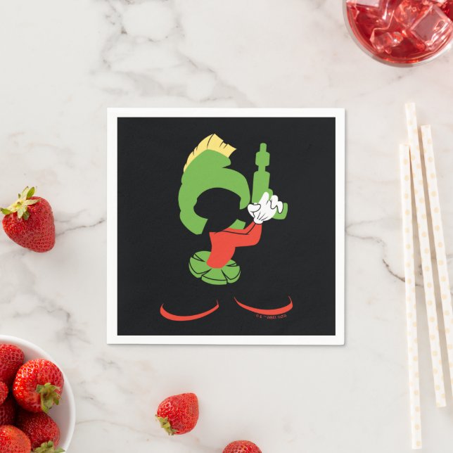 MARVIN DIE MARTIAN™-Silhouette mit Raygun Serviette (Beispiel)