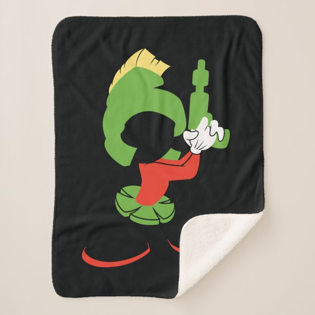 MARVIN DIE MARTIAN™-Silhouette mit Raygun Sherpadecke (Vorderseite)