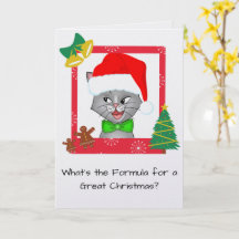 Marvin die Mathe-Katze Lustige Weihnachtsgrußkarte