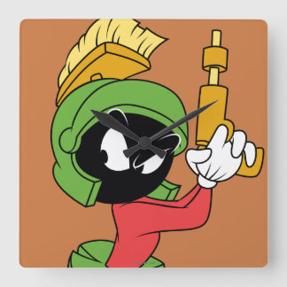 MARVIN MARTIAN™ mit Laser fertig Quadratische Wanduhr