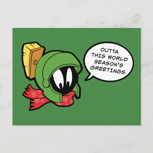 MARVIN MARTIAN™ "Outta This World" Urlaub Feiertagspostkarte (Vorderseite)