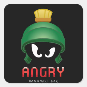 MARVIN THE MARTIAN™ Angry Emoji Quadratischer Aufkleber