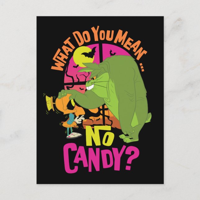 MARVIN THE MARTIAN™ & BUGS BUNNY™ "No Candy" Einladungspostkarte (Vorderseite)
