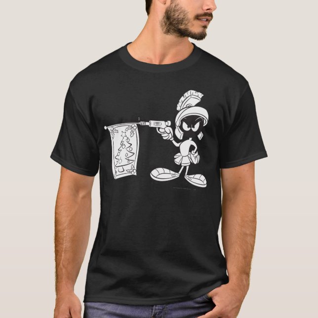 MARVIN THE MARTIAN™ Christmas Tree Pop Gun T-Shirt (Vorderseite)