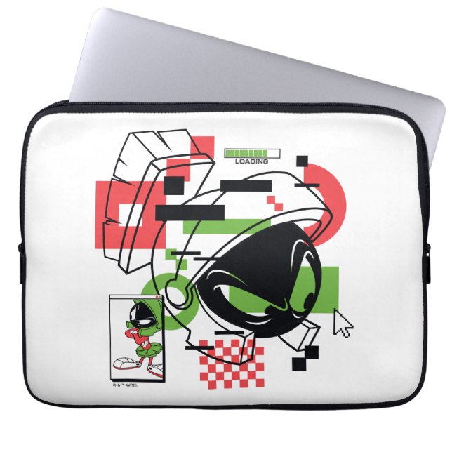MARVIN THE MARTIAN™ Glitch Laptopschutzhülle (Vorderseite)
