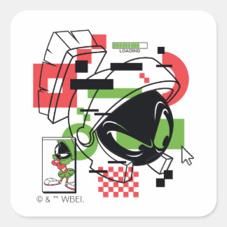 MARVIN THE MARTIAN™ Glitch Quadratischer Aufkleber