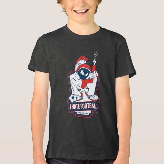 MARVIN THE MARTIAN™ "I Hate Football" Graphic Tri-Blend Shirt (Vorderseite)