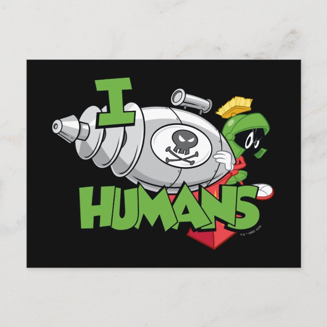 MARVIN THE MARTIAN™ I Laser Humans Postkarte (Vorderseite)