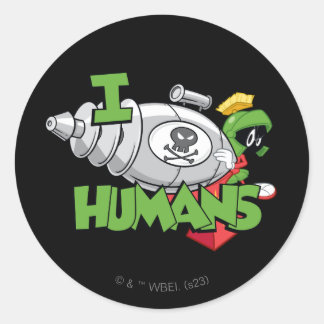MARVIN THE MARTIAN™ I Laser Humans Runder Aufkleber