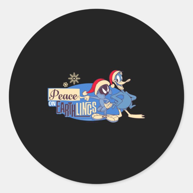 Marvin The Martian Peace On Earthlings  Runder Aufkleber (Vorderseite)