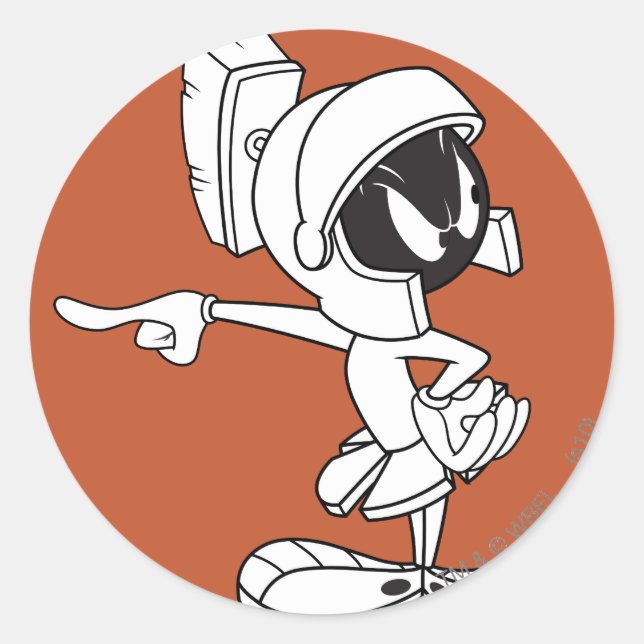MARVIN THE MARTIAN™ Point Runder Aufkleber (Vorderseite)