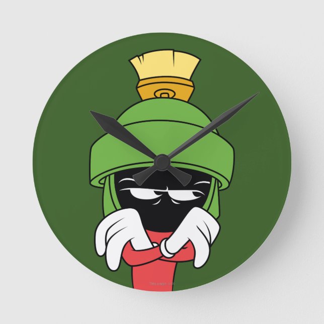 MARVIN THE MARTIAN™ Pout Runde Wanduhr (Vorderseite)
