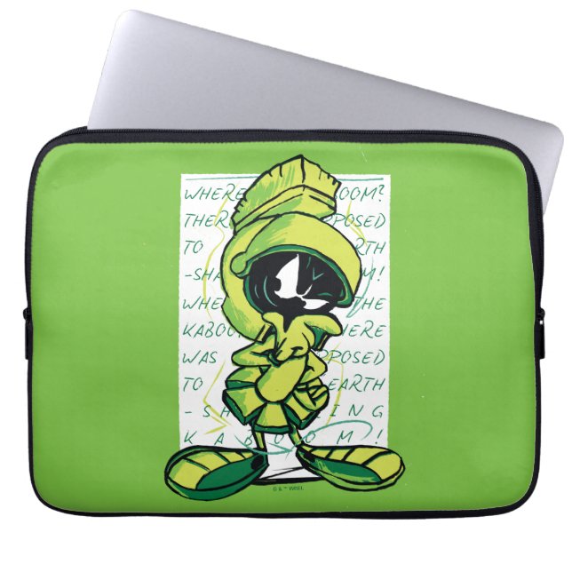 MARVIN THE MARTIAN™ Quote Sketch Laptopschutzhülle (Vorderseite)