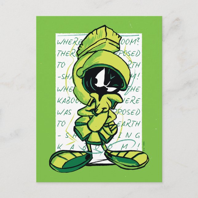 MARVIN THE MARTIAN™ Quote Sketch Postkarte (Vorderseite)