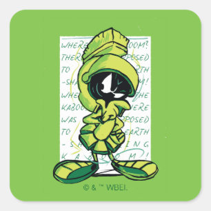 MARVIN THE MARTIAN™ Quote Sketch Quadratischer Aufkleber