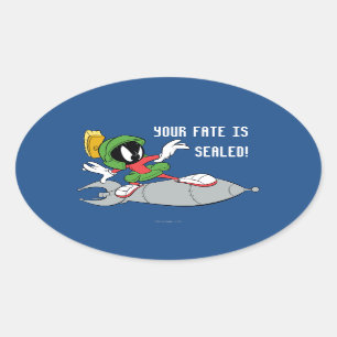 MARVIN THE MARTIAN™ Riding Ovaler Aufkleber