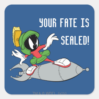 MARVIN THE MARTIAN™ Riding Quadratischer Aufkleber