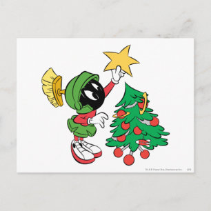 MARVIN THE MARTIAN™ Stern auf Baum Feiertagspostkarte