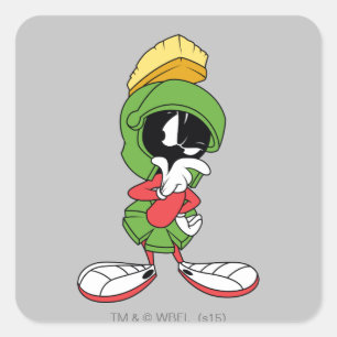 MARVIN THE MARTIAN™ Thinking Quadratischer Aufkleber