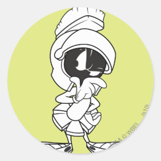 MARVIN THE MARTIAN™ Thinking Runder Aufkleber