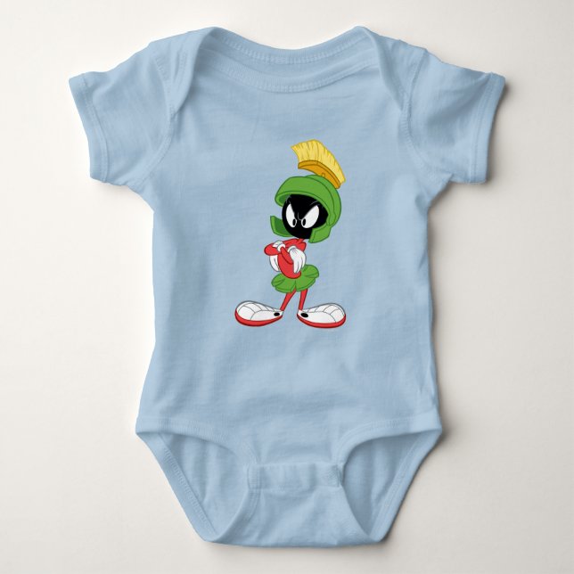 MARVIN THE MARTIAN™ | Überquerte Waffen Baby Strampler (Vorderseite)