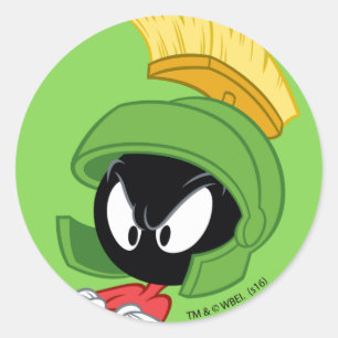 MARVIN THE MARTIAN™   Überquerte Waffen Runder Aufkleber