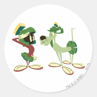MARVIN THE MARTIAN™ und K-9 Runder Aufkleber