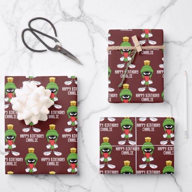 MARVIN THE MARTIAN™ Upset Geschenkpapier Set (Vorderseite)