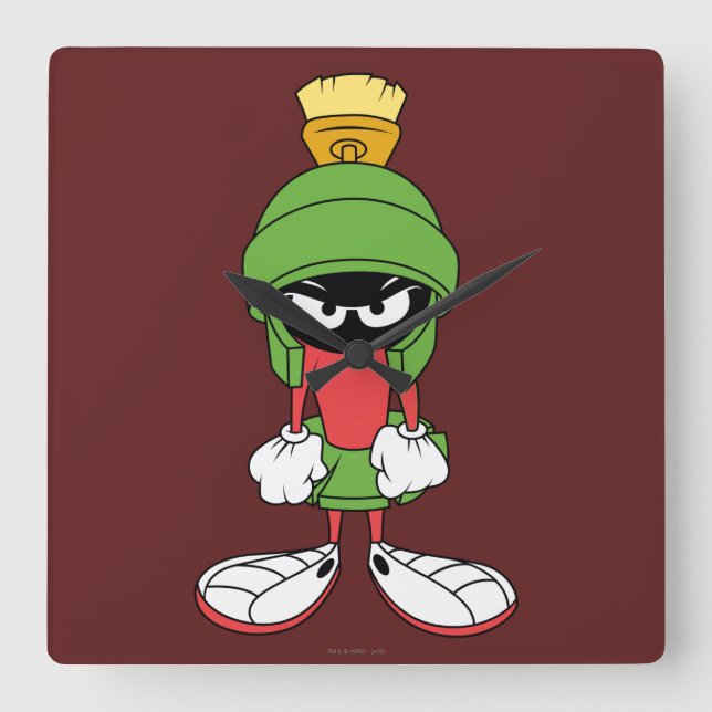 MARVIN THE MARTIAN™ Upstream Quadratische Wanduhr (Vorderseite)
