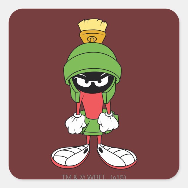 MARVIN THE MARTIAN™ Upstream Quadratischer Aufkleber (Vorderseite)