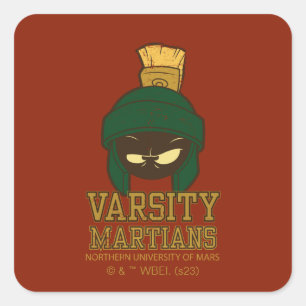 MARVIN THE MARTIAN™ Varsity Collegiate Graphic Quadratischer Aufkleber
