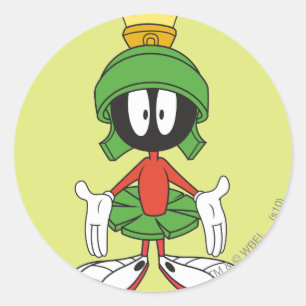 MARVIN THE MARTIAN™ verwirrt Runder Aufkleber