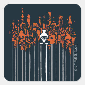 MARVIN THE MARTIAN™ Weapons of Mass Destruruction Quadratischer Aufkleber