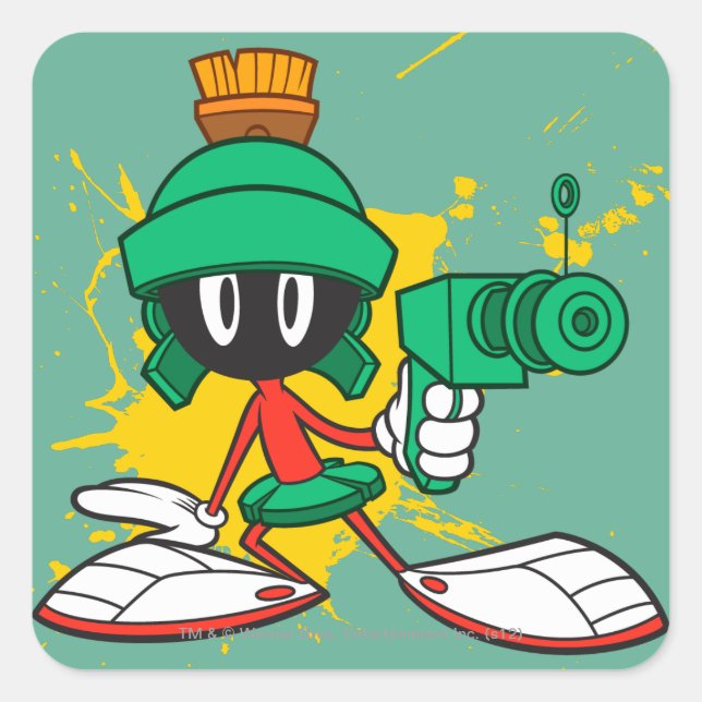 MARVIN THE MARTIAN™ with Laser Quadratischer Aufkleber (Vorderseite)