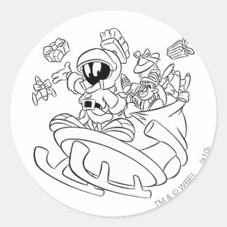 MARVIN THE MARTIAN™ with Toys Runder Aufkleber