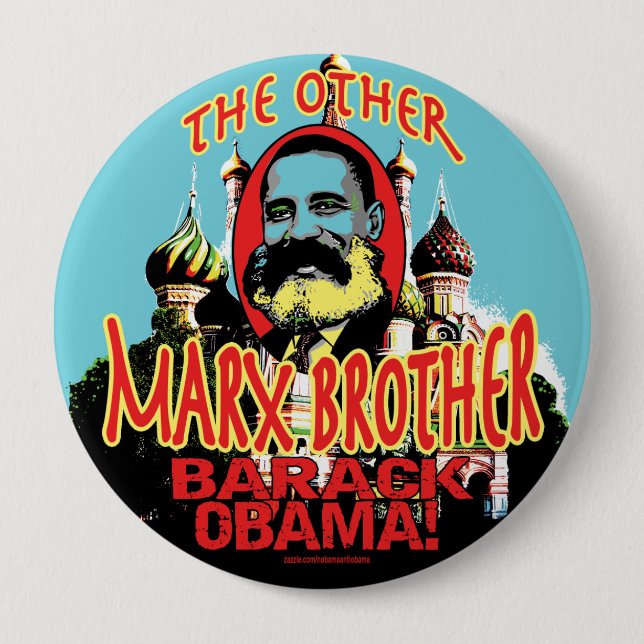 Marx-Bruderantiobama-Shirt Button (Vorderseite)
