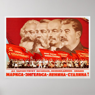 Marx, Engels, Lenin und Stalin, 1953 Propaganda Poster