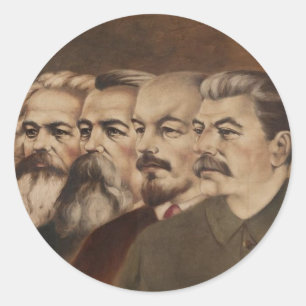 Marx, Engels, Lenin und Stalin Runder Aufkleber