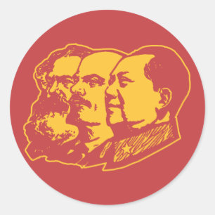 Marx Lenin Mao Portrait Runder Aufkleber